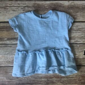 Sky blue infant peplum top